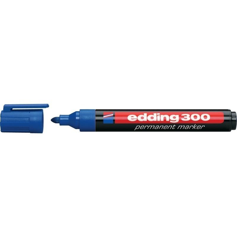 Edding 300 Marcatore Permanente Blu Punta Conica 1,5-3 mm - Conf. 10 Pezzi