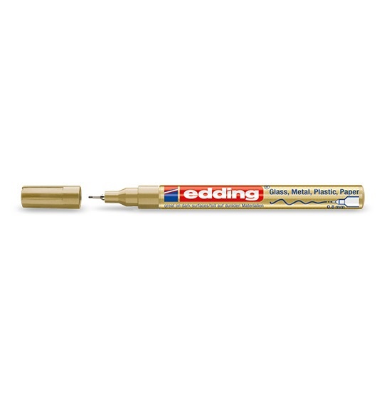 Edding 780 Marcatore a Vernice Oro con Punta Conica 0,8 mm - Vernice Permanente, Inodore, Effetto Smaltato