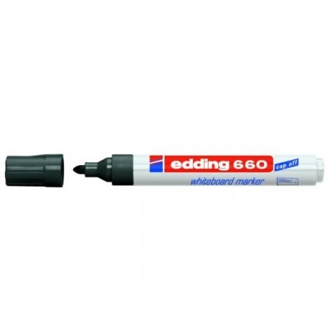 Edding 660 Pennarello per Lavagna Bianca Nero - Tratto 1,5-3 mm, Confezione da 10 Pezzi