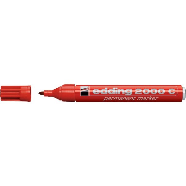 Edding Marcatore Permanente 2000C Rosso Punta Conica 1,5-3 mm Fusto in Alluminio