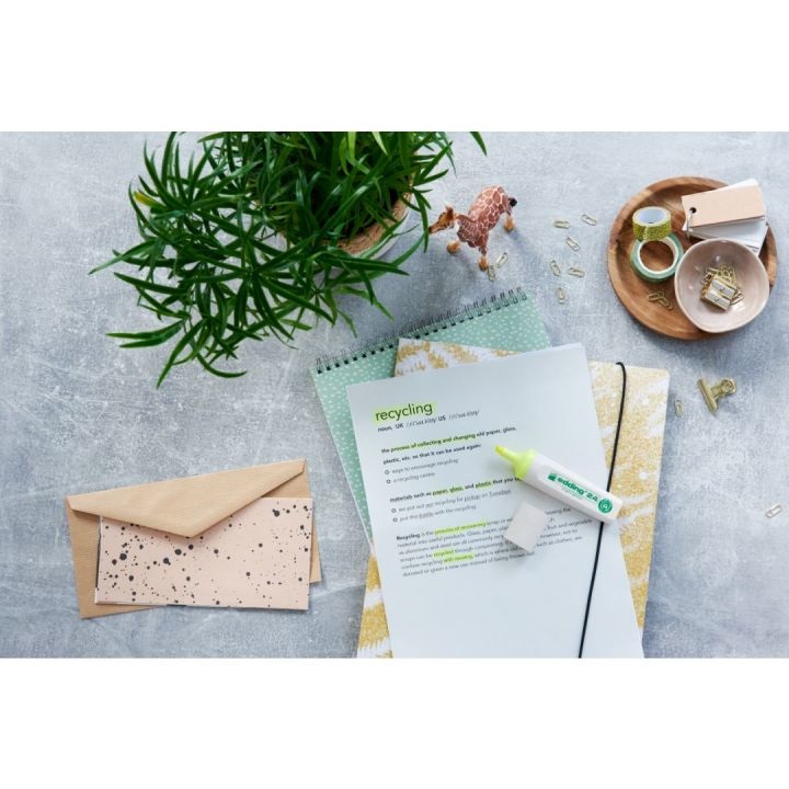 Edding EcoLine 24 Evidenziatore Giallo Ricaricabile Punta Scalpello 2-5 mm