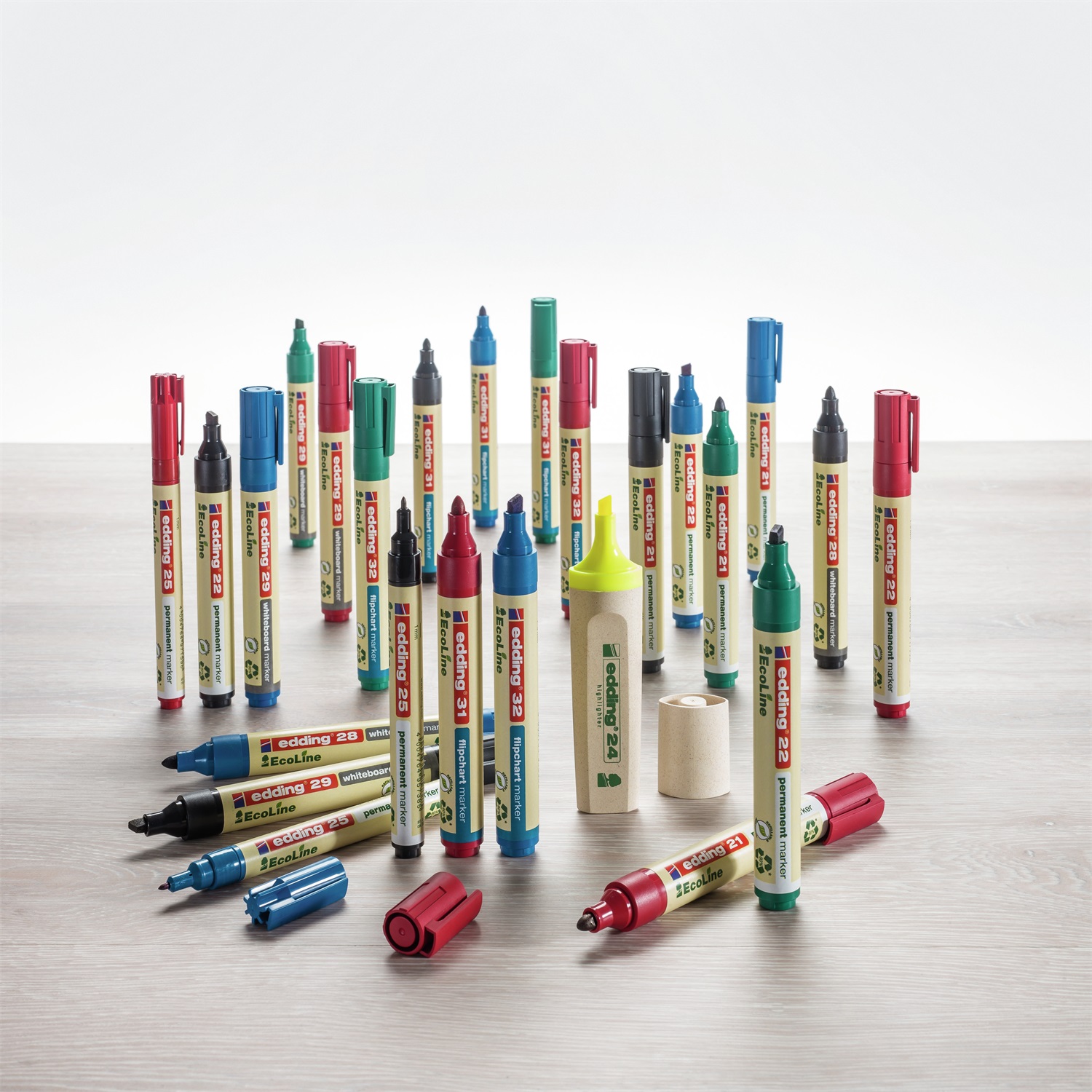 Edding 21 EcoLine Marcatore Permanente Rosso Punta Conica 1,5-3 mm - Conf. 10 Pezzi