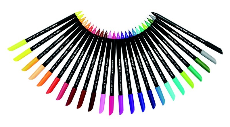 Edding 4-1200 - Pennarelli con punta in fibra, astuccio da 6 pezzi, colori metallici, tratto 1 mm