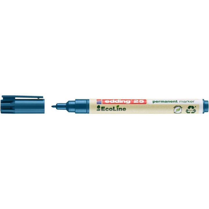 Edding Marcatore Permanente 25 Ecoline Blu Punta Tonda 1.0 mm - Conf. 10 Pezzi