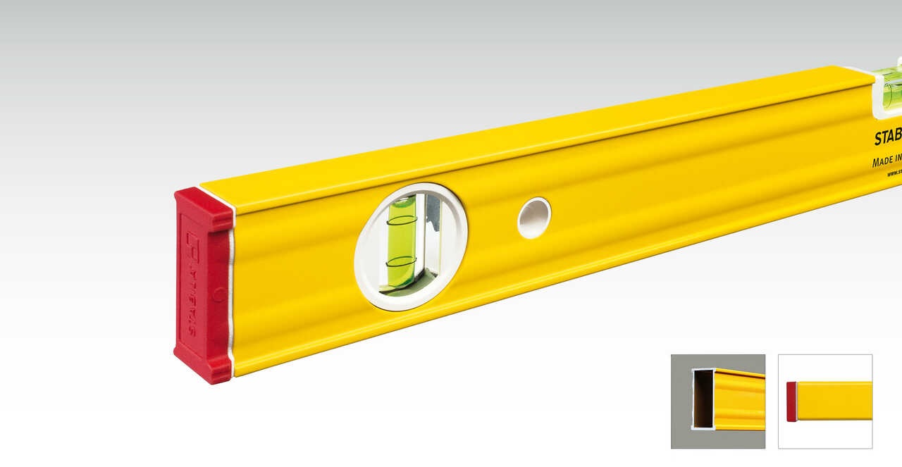 Stabila Livella 80 AS 40cm - Alluminio Giallo/Rosso con Stopper Antiscivolo e Precisione ± 0,5 mm/m