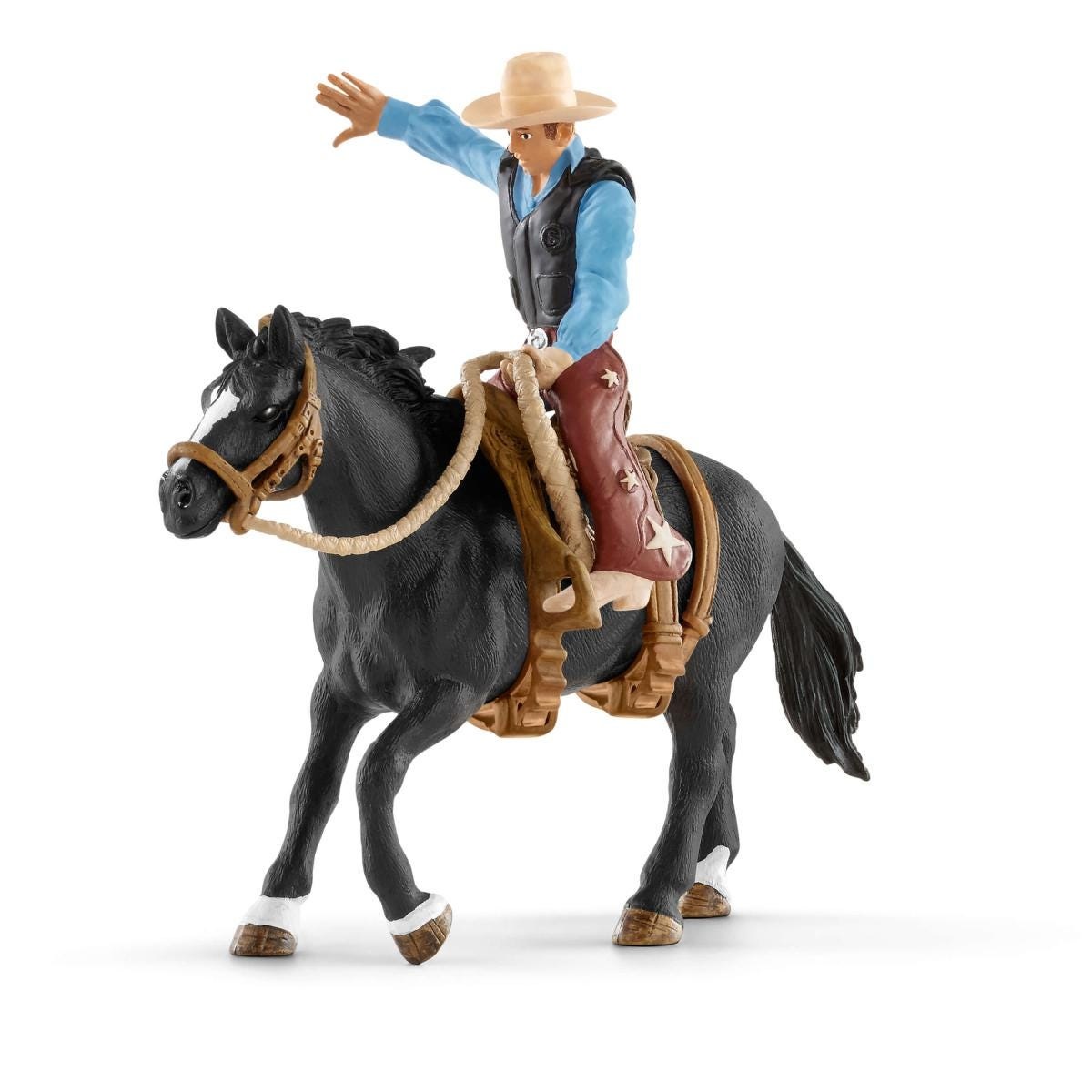 Schleich Cavallo da Rodeo con Cowboy - Giocattolo Educativo 41416