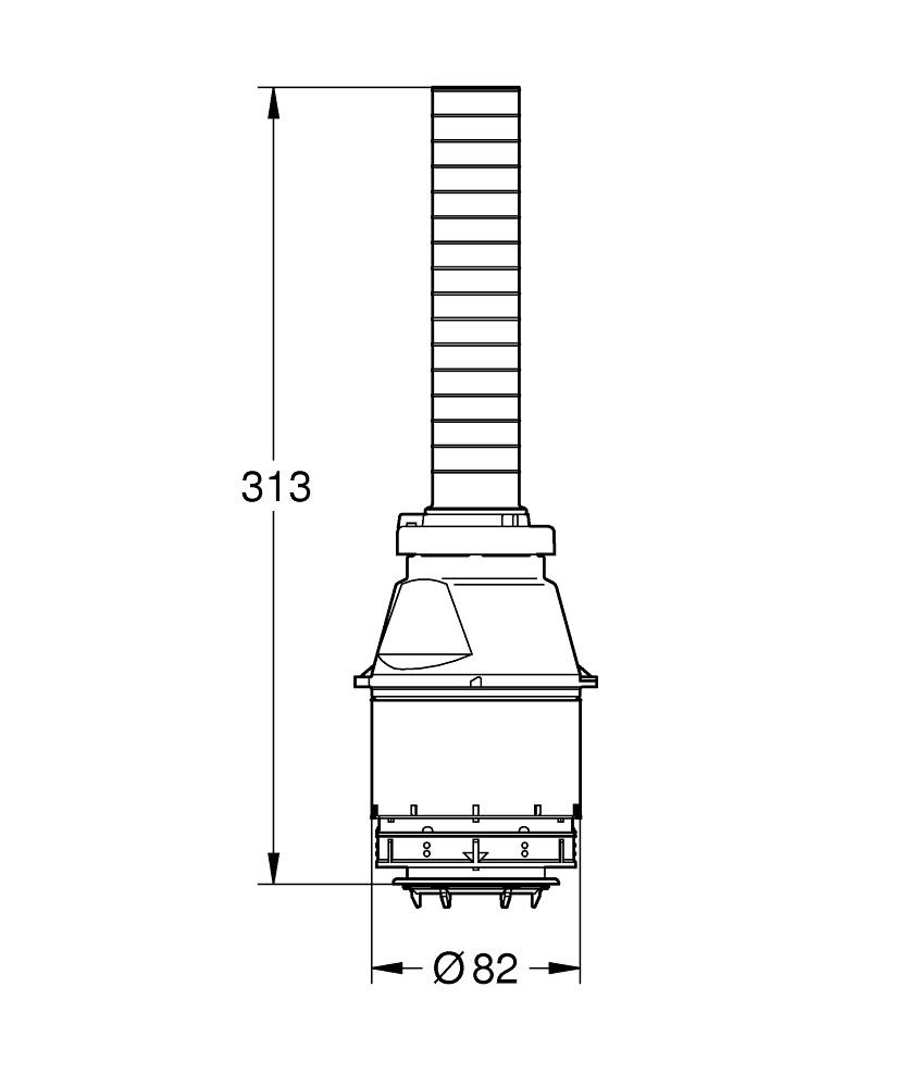 GROHE 43486000 Valvola di Scarico con Pistone e Guarnizione Trasparente Piatta