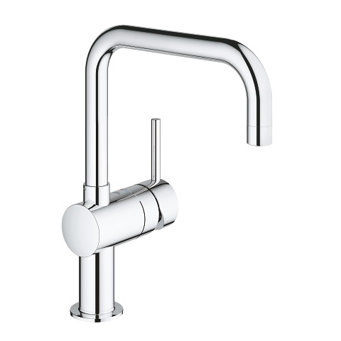 GROHE Minta Miscelatore Monocomando per Lavello/Cucina in Cromo con Bocca Alta a U e Mousseur