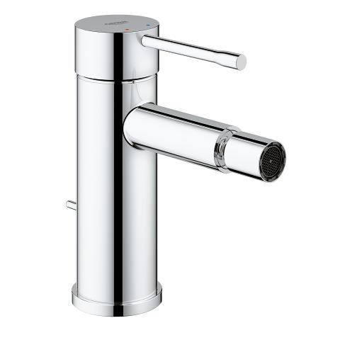 GROHE Essence New Miscelatore Monocomando per Bidet, Cromo, Cartuccia Ceramica 28 mm, Limitatore di Temperatura, Scarico a Saltarello
