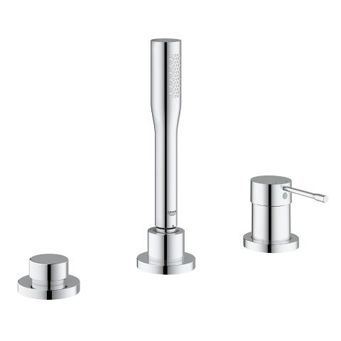 Grohe Essence New Miscelatore Monocomando Bordo Vasca a 3 Fori, Cromo con Cartuccia Ceramica da 35 mm e Limitatore di Temperatura