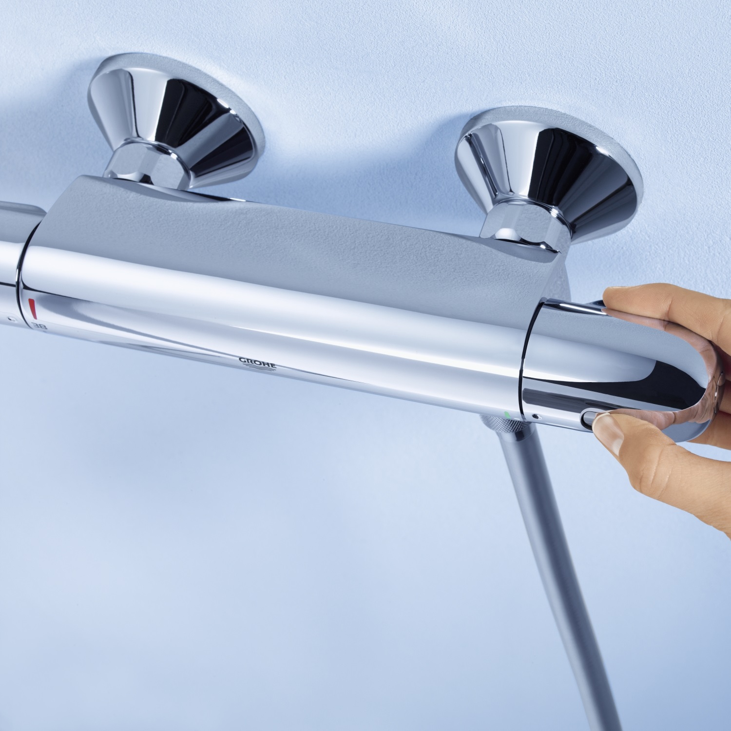 GROHE Grohtherm 1000 Rubinetto Termostatico per Doccia a Parete Cromo con Funzione EcoJoy e Blocco Sicurezza a 38°C