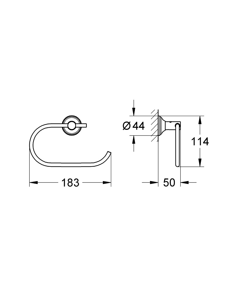 GROHE Porta Rotolo Essentials Authentic 40657001 - Cromatura Grohe StarLight, Fissaggio a Parete a Scomparsa, Design Raffinato
