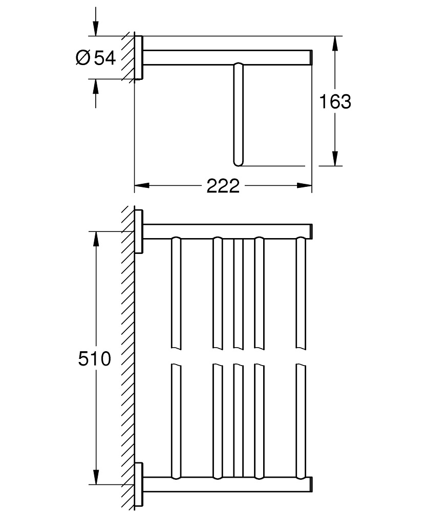 GROHE BauCosmopolitan Porta Salviette Multiplo Cromo 40462001 - Design Raffinato, Fissaggio a Parete a Scomparsa, Facile da Pulire