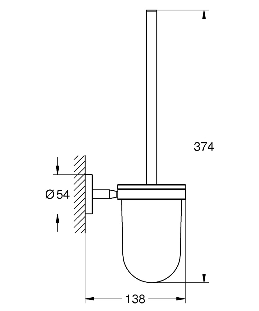 Grohe Porta Scopino a Parete BauCosmopolitan Cromo 40463001 - Design Accattivante con Fissaggio Nascosto e Finitura Grohe StarLight
