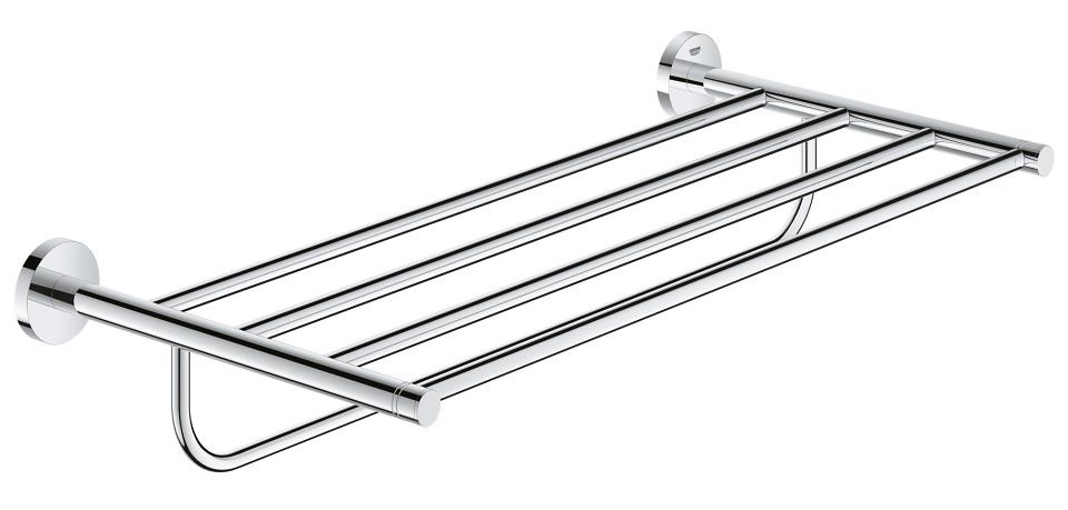 GROHE Essentials Portasalviette Multiplo a Parete in Cromo Grohe StarLight - L 55 cm, Fissaggio Nascosto