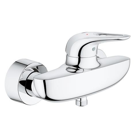GROHE Eurostyle New Miscelatore Monocomando per Doccia Cromo - Installazione a Parete, Leva Aperta, Cartuccia Ceramica 35 mm