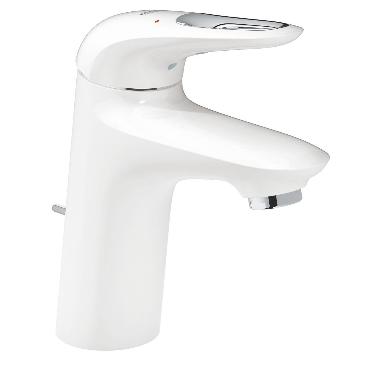 Grohe Eurostyle New Miscelatore Monocomando per Lavabo Taglia S, Moon White/Cromo, Cartuccia Ceramica 35 mm, Leva Aperta