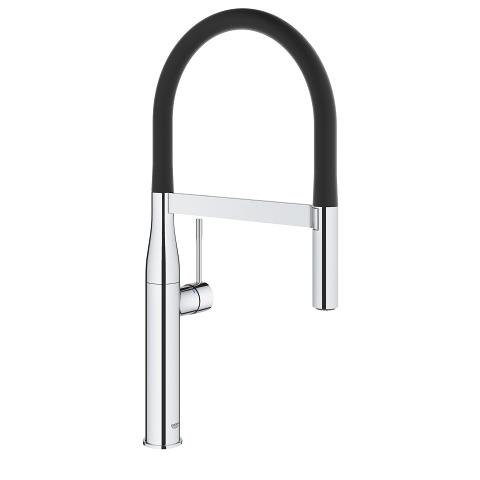 GROHE Essence New Miscelatore Monocomando per Lavello Cromo 30294000 con Doccetta Professionale e Flessibile in Santoprene