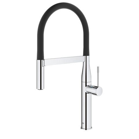 GROHE Essence New Miscelatore Monocomando per Lavello Cromo 30294000 con Doccetta Professionale e Flessibile in Santoprene