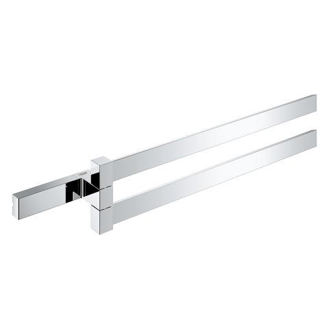 Grohe Selection Cube Porta Asciugamani Doppio a Muro - Cromo, 2 Barre Orientabili, Lunghezza 40 cm