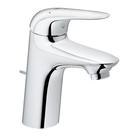 GROHE 23709003 Miscelatore Monocomando per Lavabo Taglia S Eurostyle New, Cromo, Leva Chiusa, Installazione Monoforo, Cartuccia a Dischi Ceramici 35 mm con Tecnologia SilkMove ES