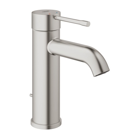 Grohe 23589DC1 Miscelatore Monocomando per Lavabo Taglia S Essence New, SuperSteel, con Scarico a Tirante e Cartuccia Ceramica