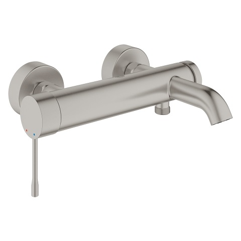 GROHE Essence New Miscelatore Monocomando per Vasca-Doccia in Acciaio Inox Supersteel, Cod. 33624DC1