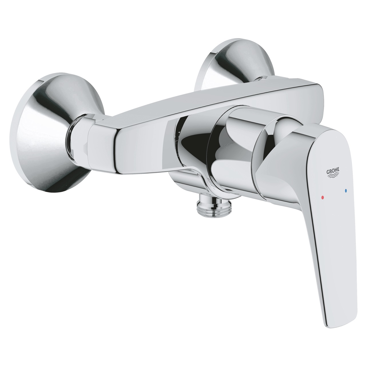Grohe Start Flow Miscelatore Monocomando per Doccia in Metallo Cromato con Limitatore di Portata Regolabile e Cartuccia Grohe Longlife