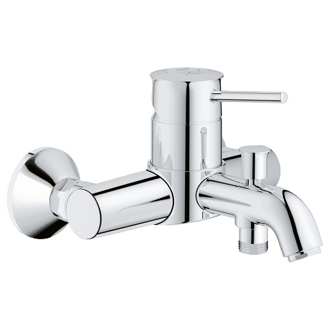 GROHE 23787000 Rubinetto da bagno Miscelatore Monocomando per Vasca-Doccia con Finitura Cromata e Leva in Metallo