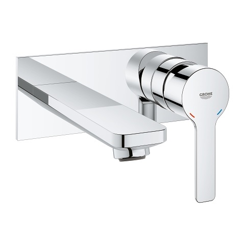 Grohe 19409001 Miscelatore per Lavabo a Parete, 2 Fori, Cromo Lucido, Taglia S, Sporgenza 149 mm, con Tecnologia EcoJoy e StarLight