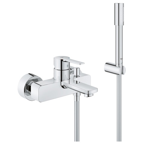GROHE Miscelatore Monocomando per Vasca-Doccia 33850001, Cromo, Installazione a Parete, Cartuccia Ceramica 35 mm, Aeratore e Valvola di Ritegno