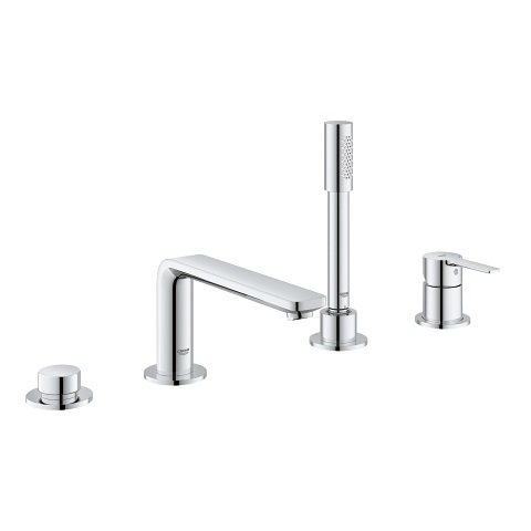 Grohe 19577001 Miscelatore Monocomando Bordo Vasca a 4 Fori in Cromo con Flessibile Doccia e Cartuccia SilkMove