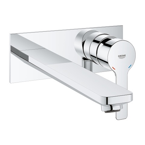 GROHE Lineare 23444001 Miscelatore Monocomando per Lavabo a Parete, Cromo, 2 Fori, Sporgenza 207 mm, Aeratore Regolabile
