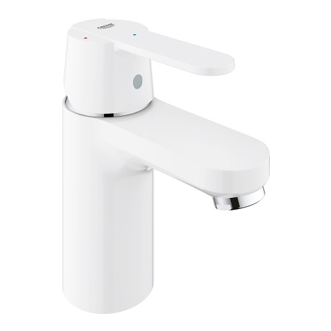 GROHE 23586LS0 Rubinetto da Bagno Bianco con Leva Metallica, Cartuccia Ceramica 35 mm e Risparmio Acqua EcoJoy