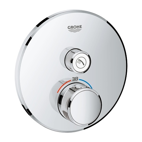 Grohe 29118000 Miscelatore Termostatico Cromo - Grohtherm SmartControl, 1 Utenza, Rotondo, Installazione QuickFix
