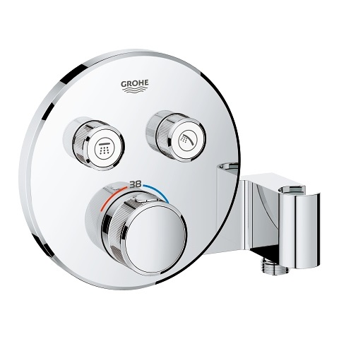 Grohe Grohtherm SmartControl Miscelatore Termostatico per Vasca e Doccia, Cromo, 2 Utenze, Supporto Manopola Doccia Integrato