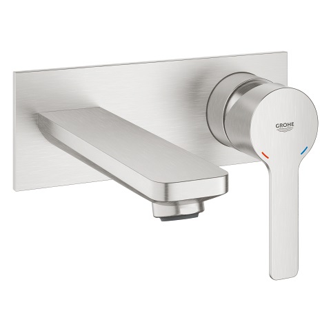 Grohe 19409DC1 Miscelatore per Lavabo a Parete Taglia M Super Steel con Funzionalità EcoJoy e StarLight