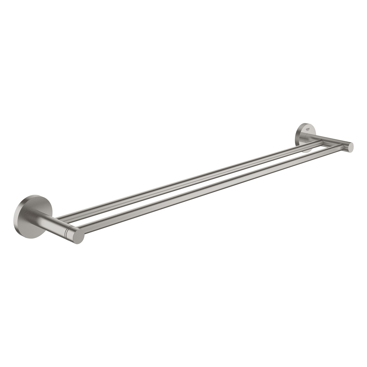 GROHE Essentials Porta Salviette Doppio a Muro in Acciaio Super Steel - 60 cm con Fissaggio Nascosto