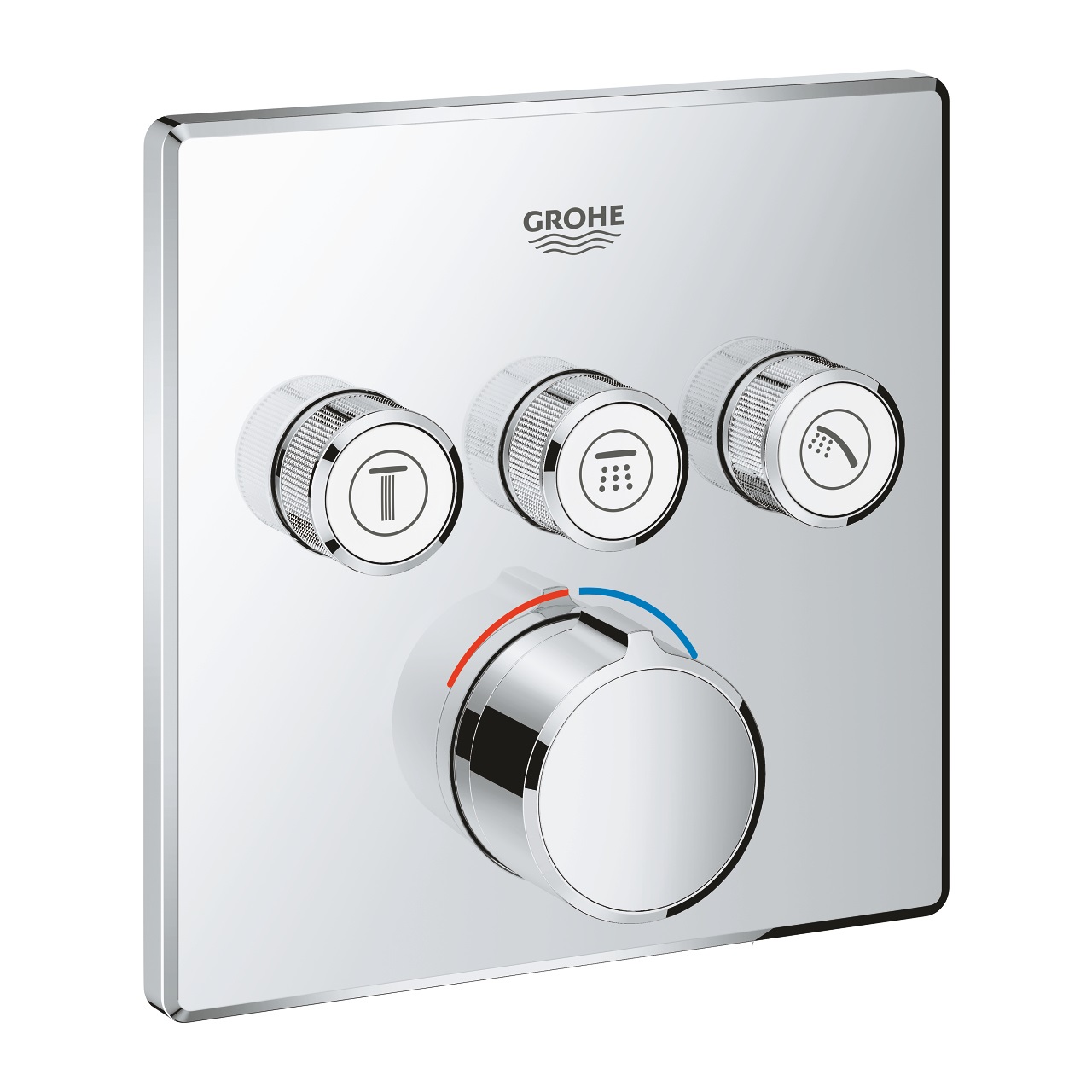 GROHE SmartControl Miscelatore Monocomando a 3 Vie, Cromo - 29149000, con Sistema di Installazione Rapido SmartBox e Comando tramite Pulsante