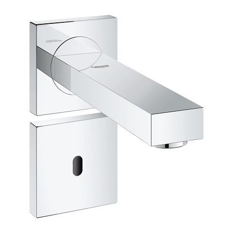 GROHE Eurocube E Rubinetto Elettronico per Lavabo - Cromo, Comando ad Infrarossi, Sensore Bidirezionale, 7 Programmi Preimpostati