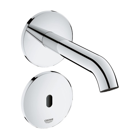 GROHE Essence E 36447000 Rubinetto Elettronico per Lavabo a Parete con Sensore Infrarossi, Finitura Cromo