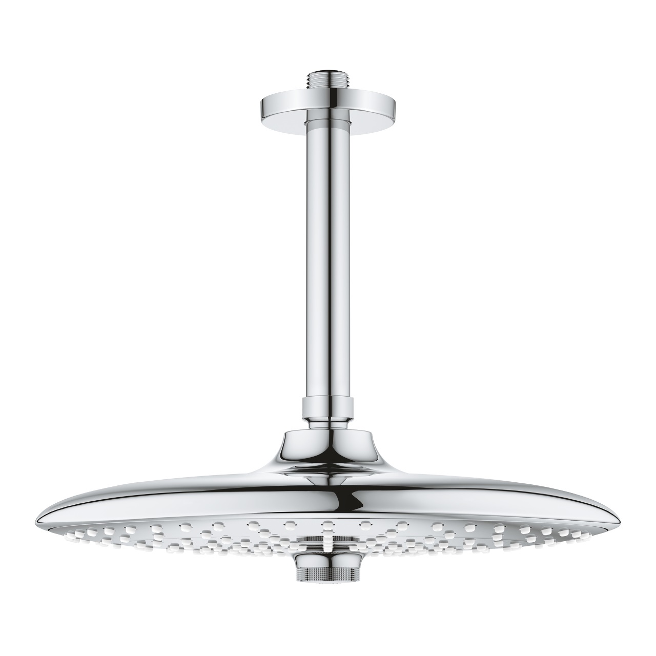 Grohe Euphoria 260 Soffione Doccia con Braccio a Soffitto, Cromo, 3 Tipi di Getto (Rain, Smart Rain, Jet), 260 mm