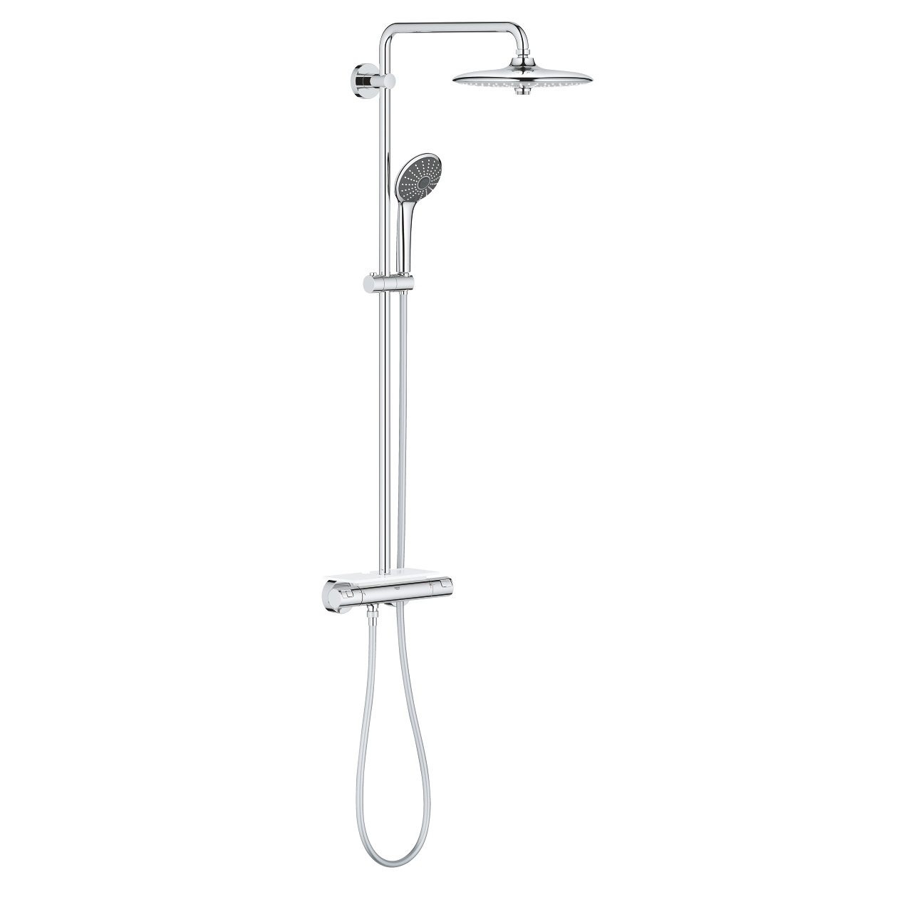 GROHE Vitalio Joy System 260 - Sistema doccia con miscelatore termostatico, 3 getti, supporto regolabile, braccio orientabile, Cromo, 26403001
