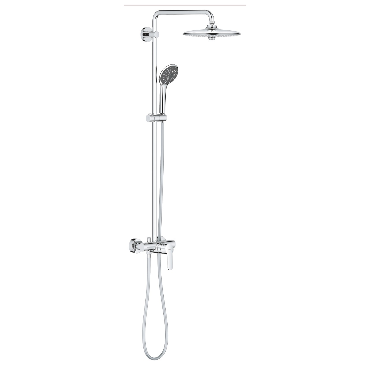 Grohe Vitalio Joy System 260 - Sistema di Doccia con Miscelatore Monocomando, Soffione Tondo a 3 Getti, Cromatura StarLight e Tecnologia EcoJoy