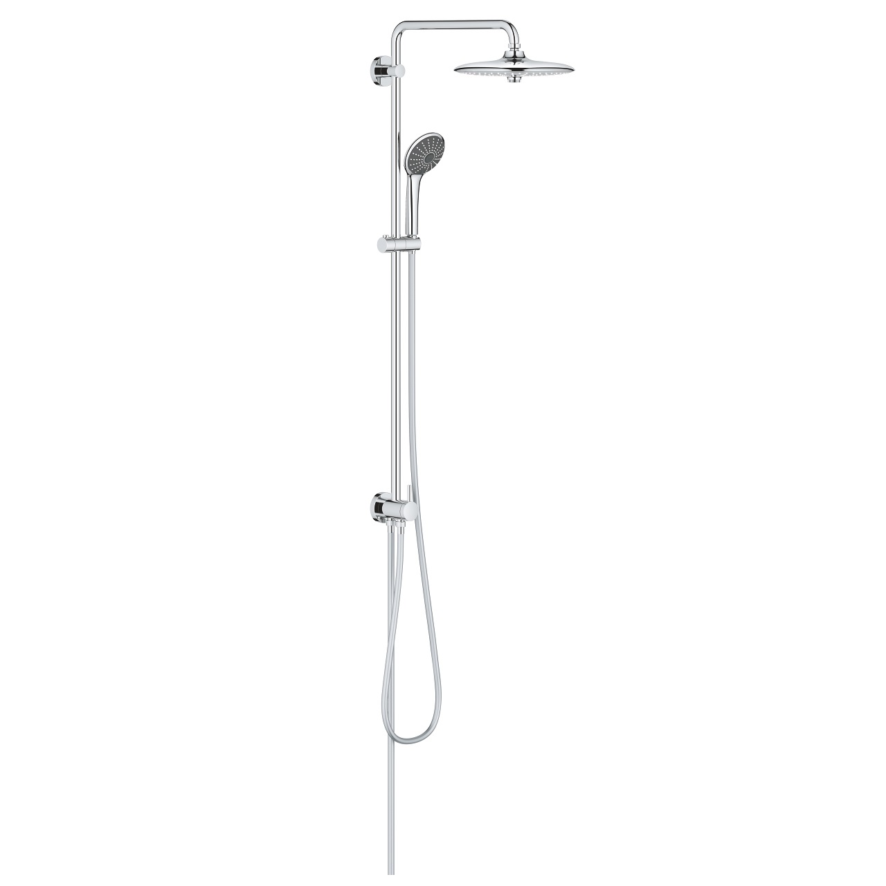 GROHE Vitalio Joy System 260 - Sistema doccia con deviatore, 3 getti, supporto regolabile, braccio orientabile, Cromo, 27357002