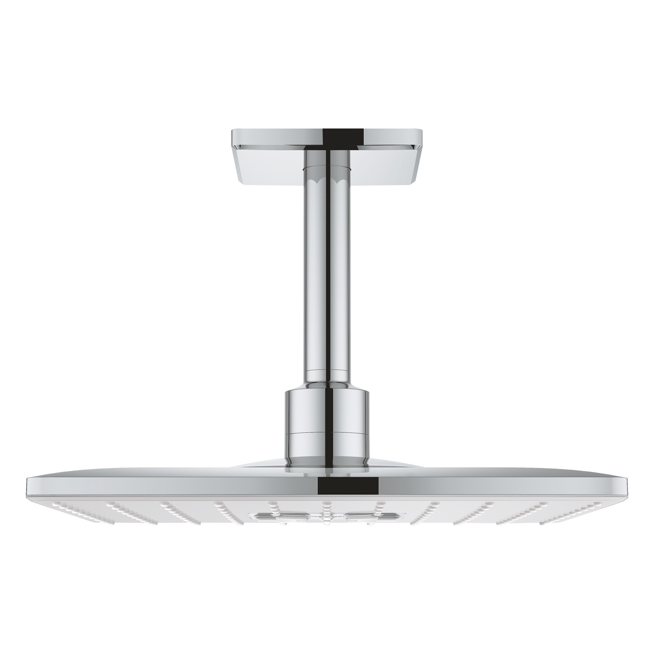 Grohe Rainshower SmartActive 310 Cube - Soffione a Soffitto, 2 Tipi di Getto, Cromo/Bianco, 310 mm, Design Squadrato