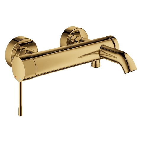 Grohe 33624GL1 Essence Miscelatore a Parete per Vasca/Doccia in Oro Lucido - Monocomando con Cartuccia Ceramica e Aeratore