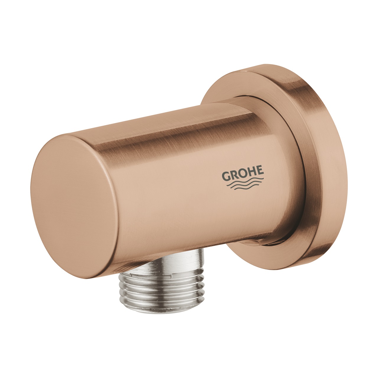 GROHE Rainshower Raccordo Erogatore per Doccia in Oro Rosa Spazzolato con Rosone Circolare e Sicurezza contro il Reflusso