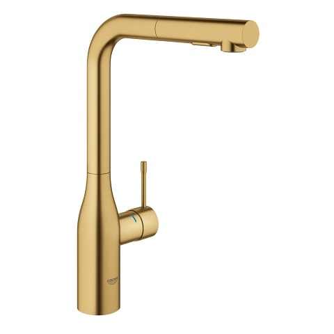 GROHE Essence 30270GN0 Miscelatore Monocomando per Cucina con Doccetta Estraibile, Oro Spazzolato