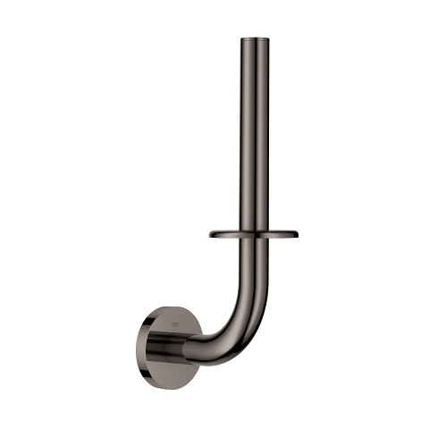 GROHE 40385A01 Porta Rotolo di Scorta in Hard Graphite, Finitura Cromata GROHE StarLight, Montaggio a Parete con Fissaggio Nascosto